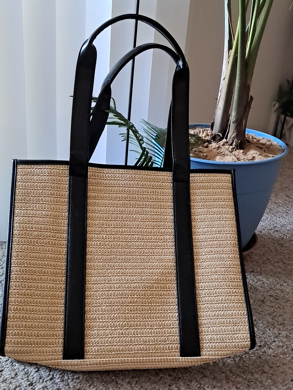 Skin Medica Tan And Black Tote / Beach Bag